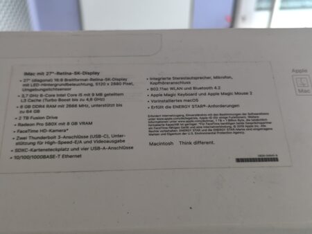 Apple iMac Retina 5K 27" 27 Zoll 3,1 GHz i5 40GB RAM 2TB 2020 – Bild 3