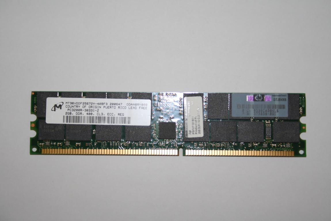 Micron 2x 2GB = 4 GB DDR PC3200R CL3 ECC Server RAM HP 373030 - 051