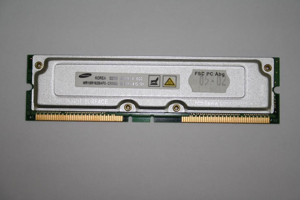 Samsung 256MB RDRAM 800 40 RAMBUS MR18R1628AF0 CM8 Notebook Traum Computer Notebook Reparatur Ersatzteile Werkstatt